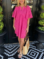 Women's Sunflower Eyelet Shift Dress