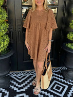 Women's Sunflower Eyelet Shift Dress