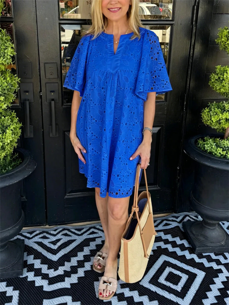Women's Sunflower Eyelet Shift Dress