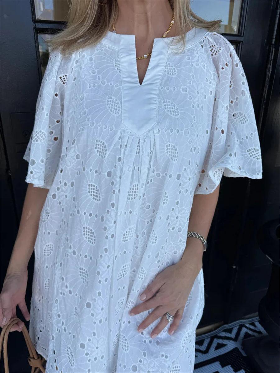 Women's Sunflower Eyelet Shift Dress