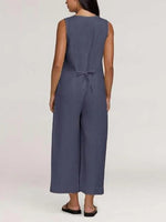 Women's Loose Fit Sleeveless Wide Leg Overalls