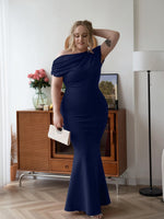 Women's Elegant Sleeveless Off Shoulder Bodycon Long Formal Party Evening Dress