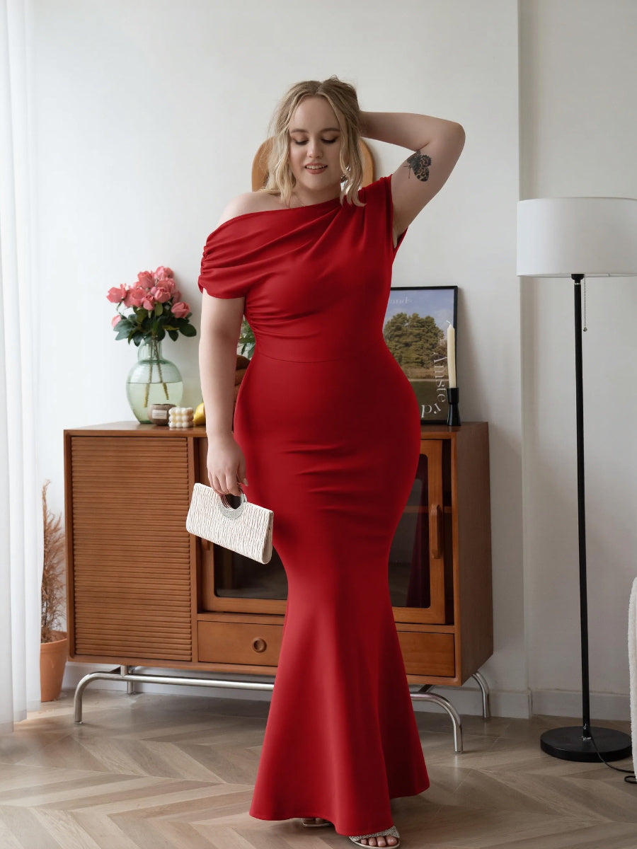Women's Elegant Sleeveless Off Shoulder Bodycon Long Formal Party Evening Dress