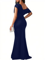 Women's Elegant Sleeveless Off Shoulder Bodycon Long Formal Party Evening Dress