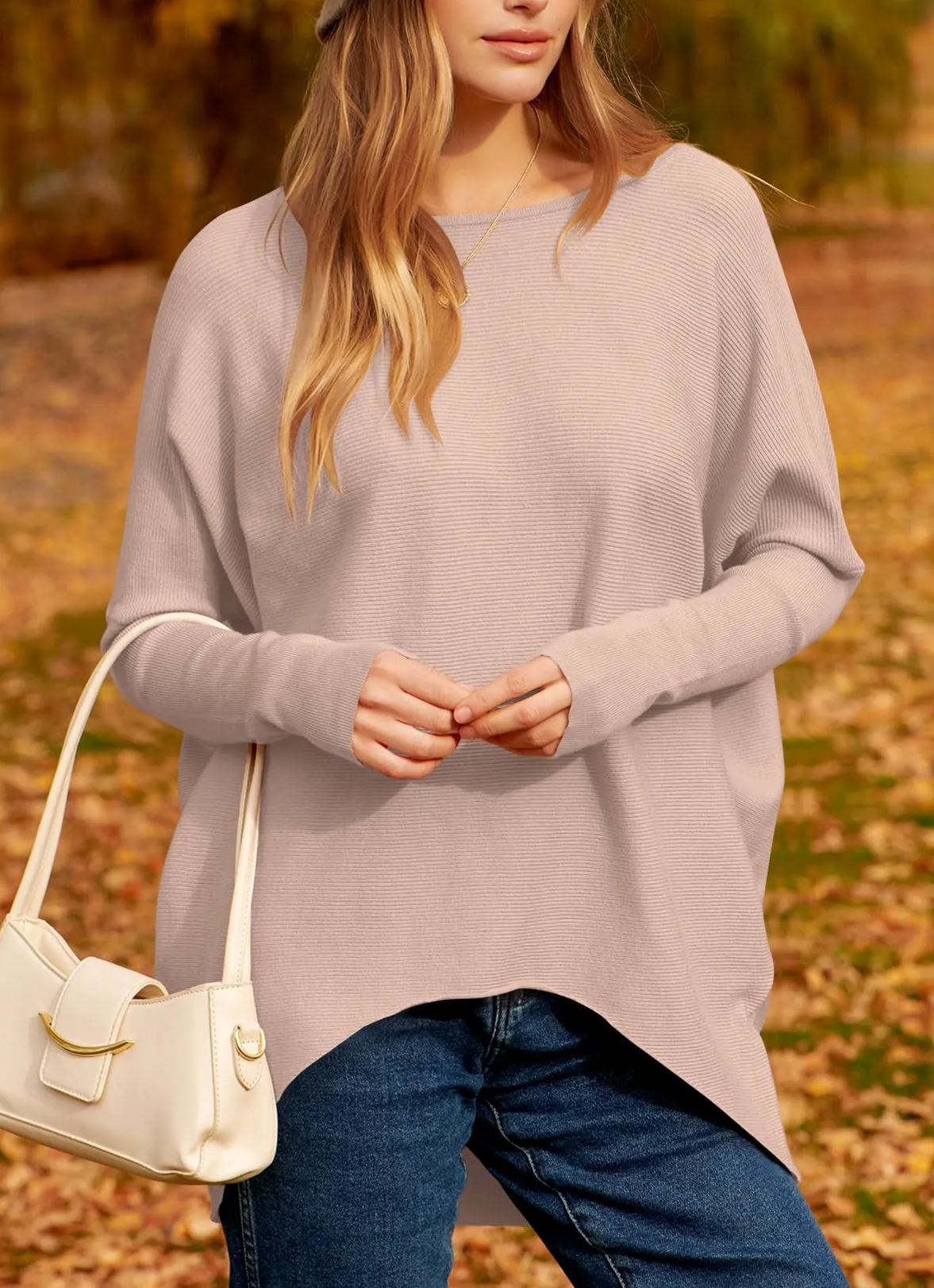 Women's Dolman Sleeve Knitted Pullover Sweater