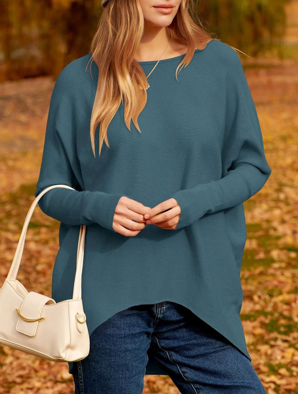 Women's Dolman Sleeve Knitted Pullover Sweater
