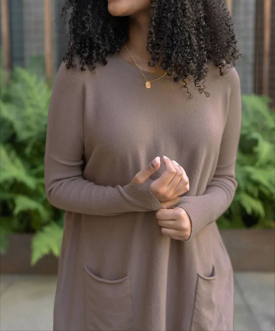 NewLong Sleeve Thumbhole Sweater Pocket Tunic