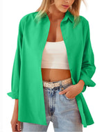 Women's Loose Casual Long Sleeve Shirt Cardigan