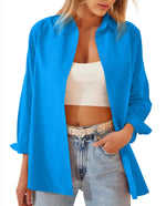 Women's Loose Casual Long Sleeve Shirt Cardigan