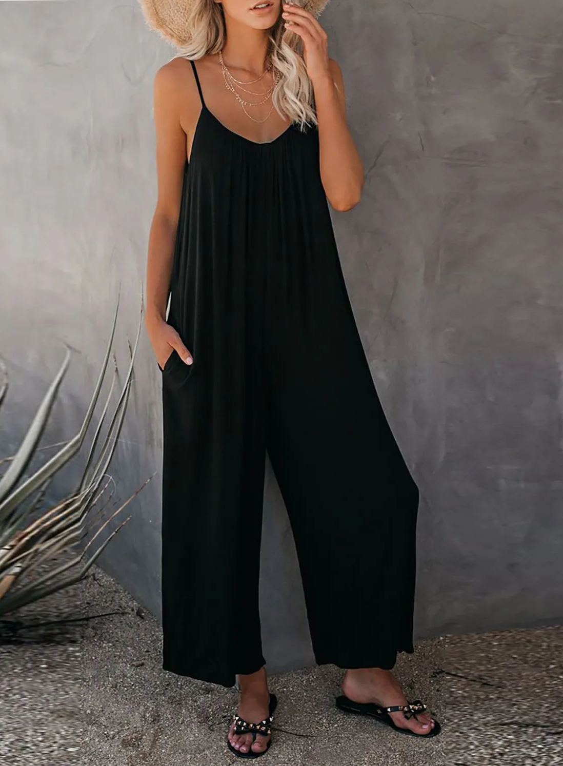 Women's Flowy Jumpsuit with Pockets