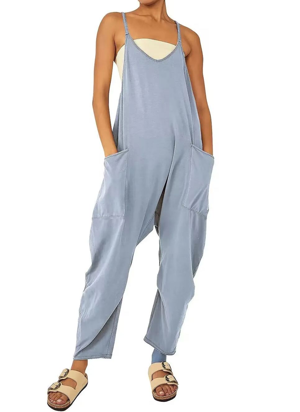 New Wide Leg Jumpsuit with Pockets