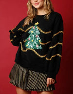 Women's Christmas Tree Sequin Sweatshirt