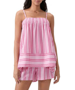 Women's Striped Tank Top and Shorts Two-Piece Set
