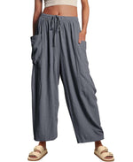 Women??s Casual Linen Blend Palazzo Pants
