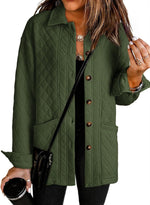 Women'sCasual Button Down Long Sleeve Quilted Jackets