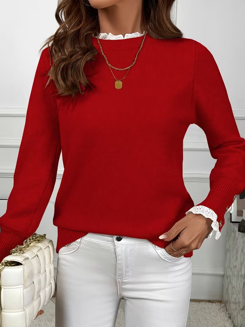 Women's Lace-Trimmed Knit Tops