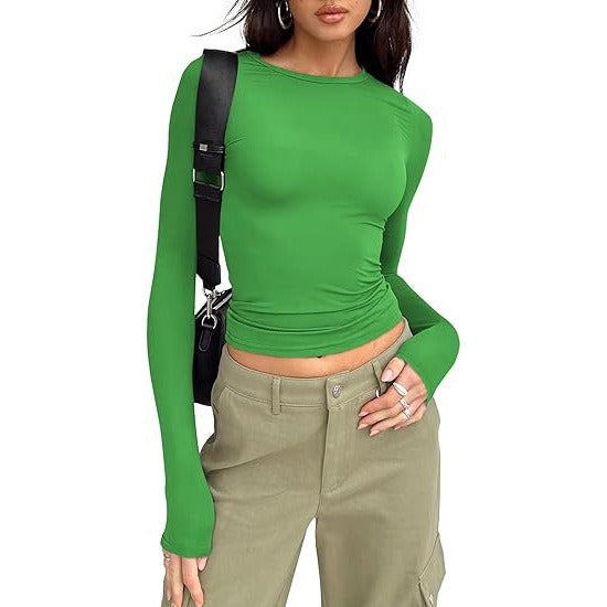 Women's Crewneck Double Lined Basic Tees (Buy 3 Free Shipping)