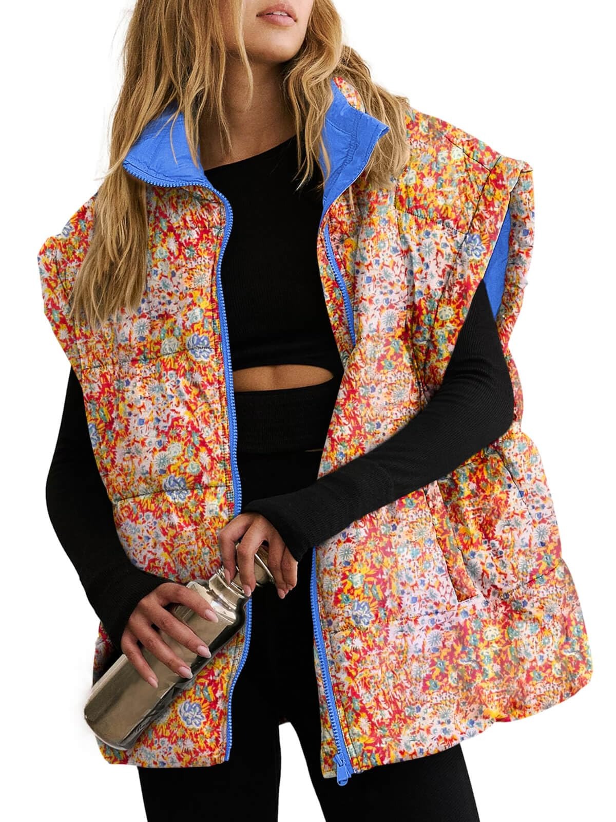 Women's Floral Puffer Vest