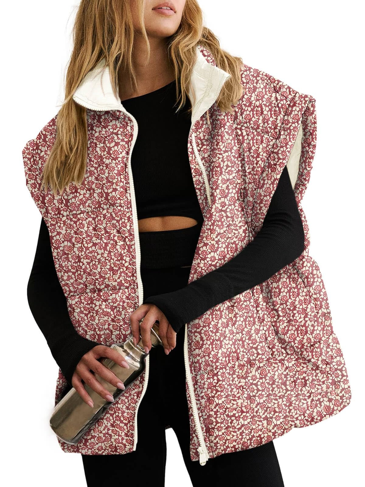 Women's Floral Puffer Vest