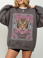Women's Vintage Tiger Oversized Graphic Sweatshirt