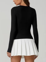 Women's Long Sleeve Ribbed Crewneck Tops