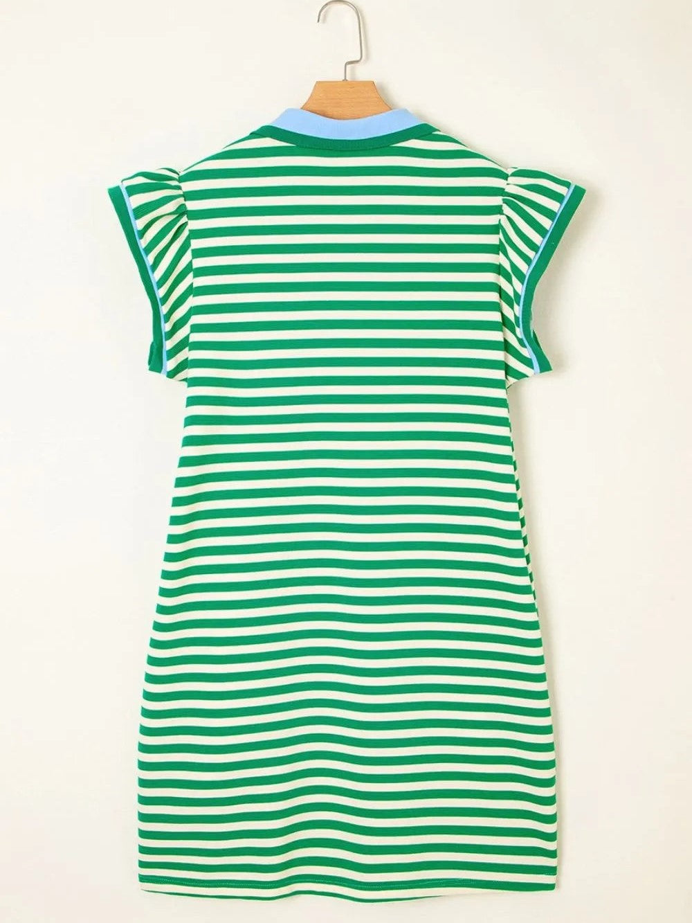 Women's Stripe V-Neck Polo Mini Dress
