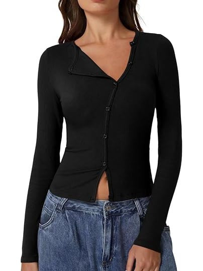Women's Long Sleeve Ribbed Crewneck Tops