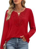 Women's Elegant V Neck Long Sleeve Top