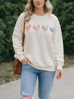 Women's Neutral Heart Print Sweatshirt