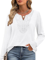 Women's Elegant V Neck Long Sleeve Top