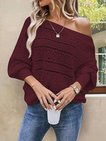 Women's Off Shoulder Batwing Oversized Sweater