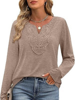 Women's Elegant V Neck Long Sleeve Top