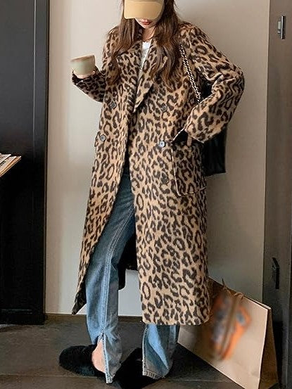 Women's Leopard Print Peacoat