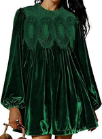 Women's Vintage Velvet Babydoll Dress