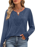 Women's Elegant V Neck Long Sleeve Top