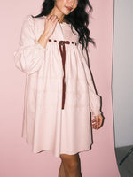 Women's Valentine's Pink Ruffled Bow Dress
