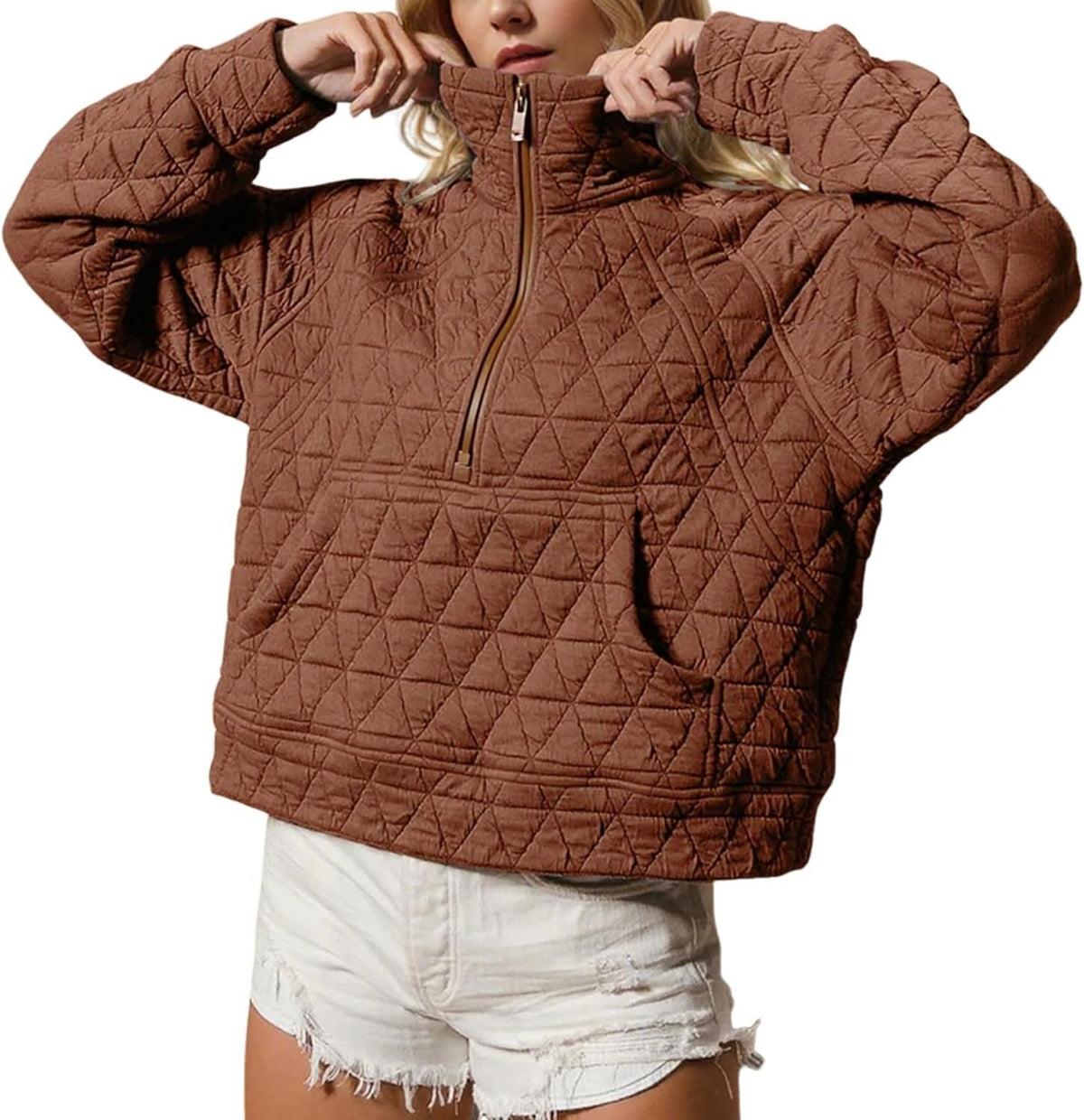 Women's Half-Zip Quilted Jacket Pullover