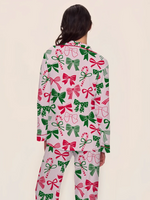 Women's Christmas Bow Print Pajamas Two-Piece Set