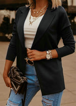 Women's Casual Lightweight Lapel Long Sleeve Blazer Coat