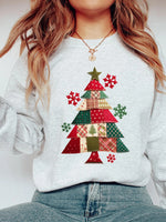 Women's Patchwork Christmas Tree Sweatshirt
