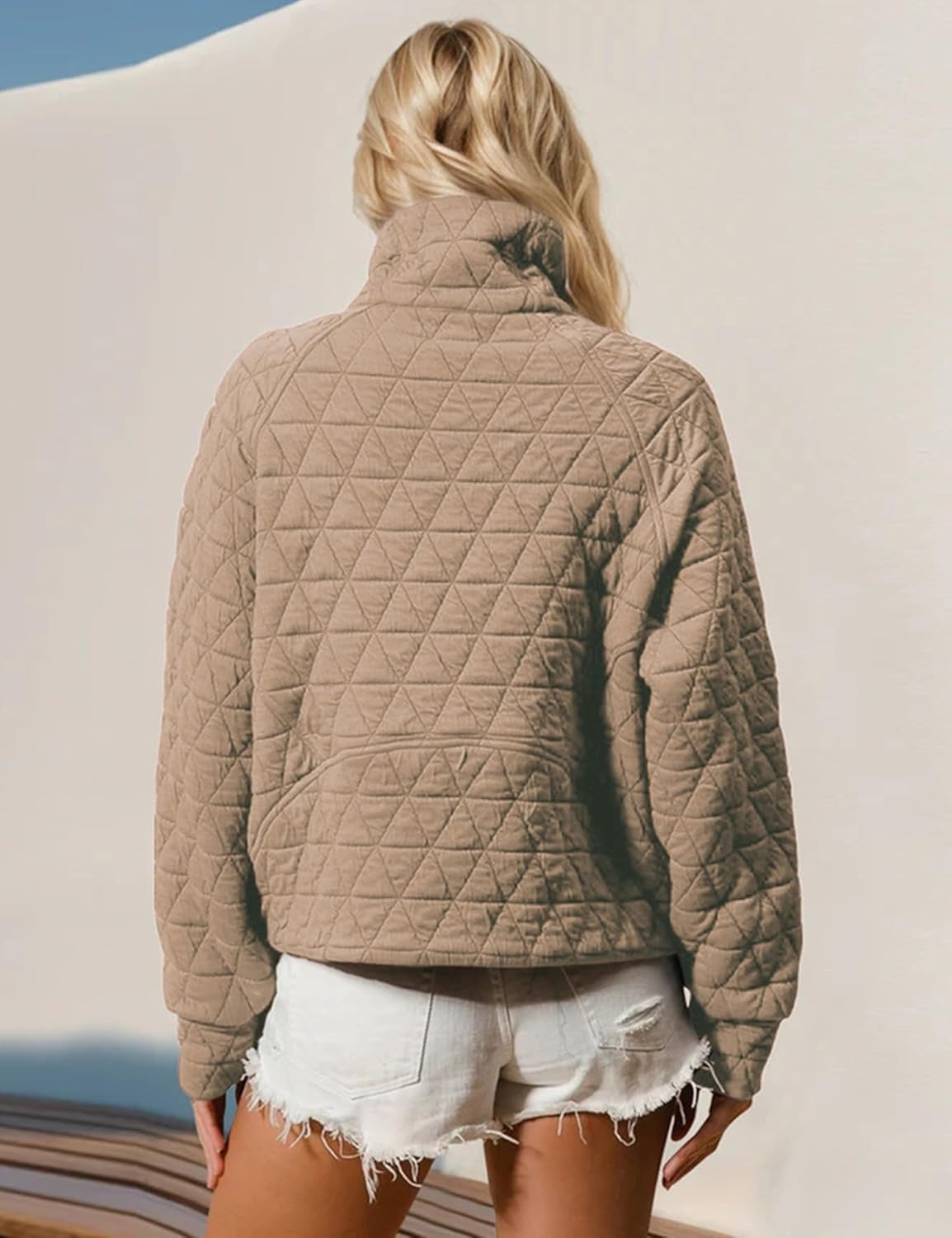 Women's Half-Zip Quilted Jacket Pullover