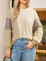 Women's Striped Round Neck Long Sleeve Sweatshirt
