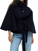 Women's Elegant Turtleneck Batwing Cape Coat