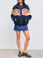 Women's Fleece Collar Graphic Jacket