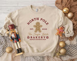 Women's Cute Gingerbread Man Print Sweatshirt