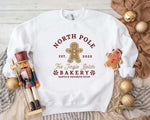 Women's Cute Gingerbread Man Print Sweatshirt