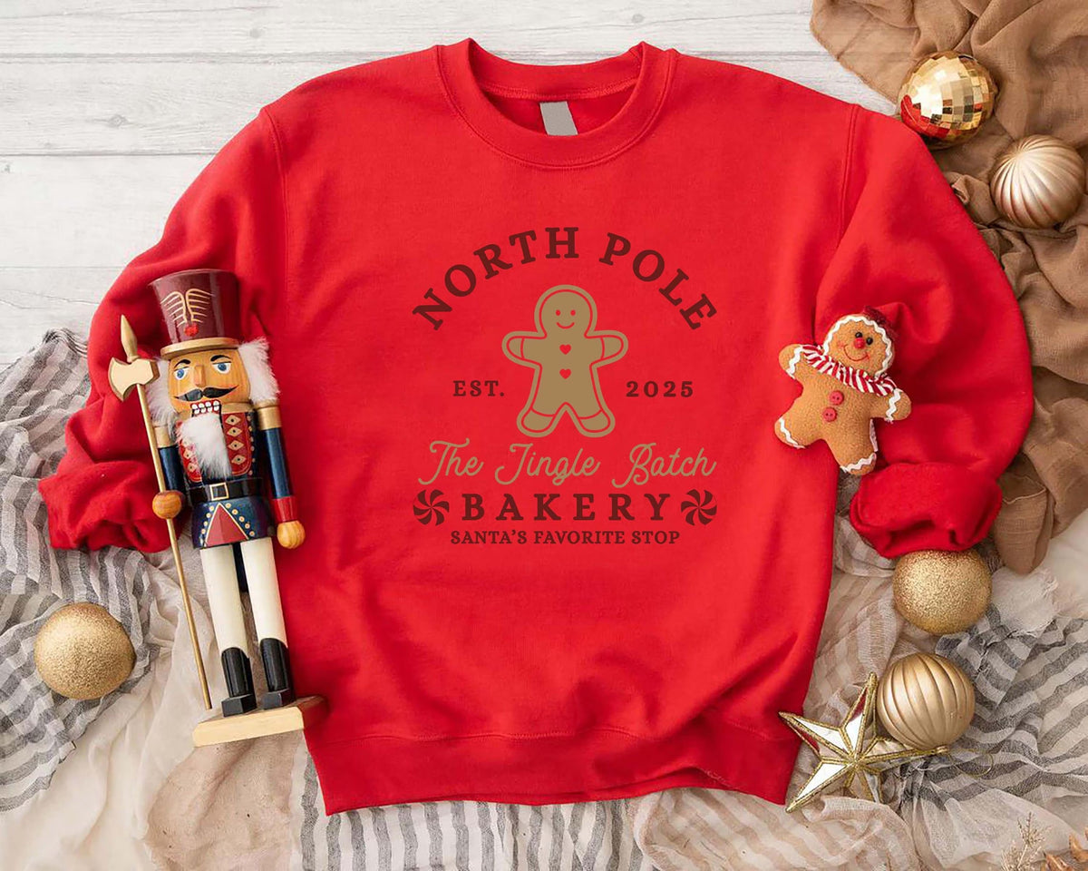 Women's Cute Gingerbread Man Print Sweatshirt