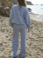 Women's V-Neck Button Casual Two-Piece Set
