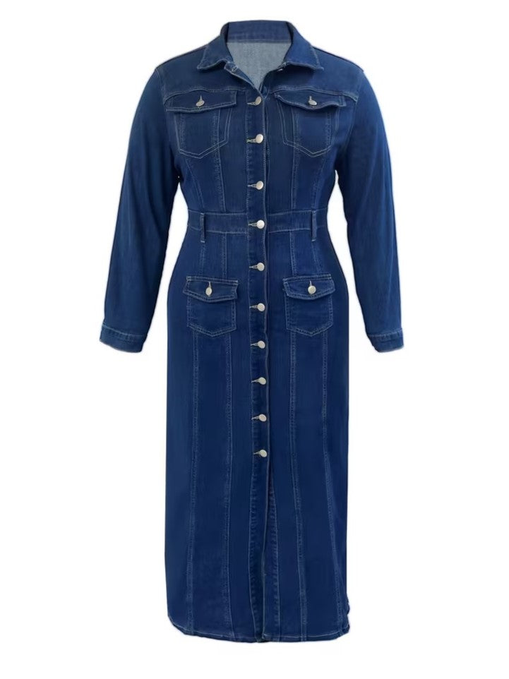 Women's Casual Versatile Denim Maxi Skirt