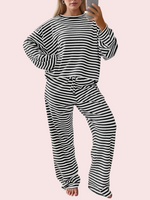 Women's Striped Casual Two-Piece Set